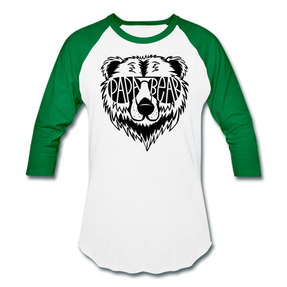 Papa Bear Baseball T-Shirt - white/kelly green