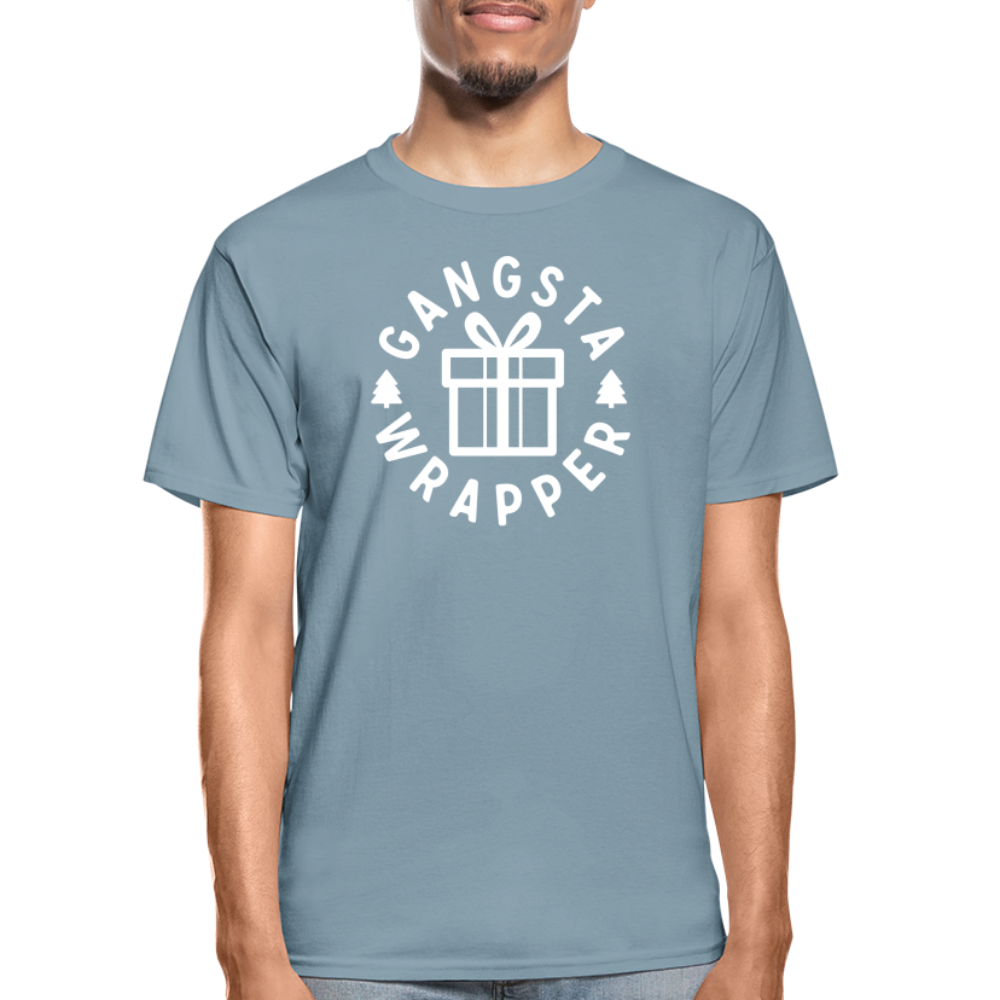 Gangsta Wrapper Adult Tagless T-Shirt - stonewash blue
