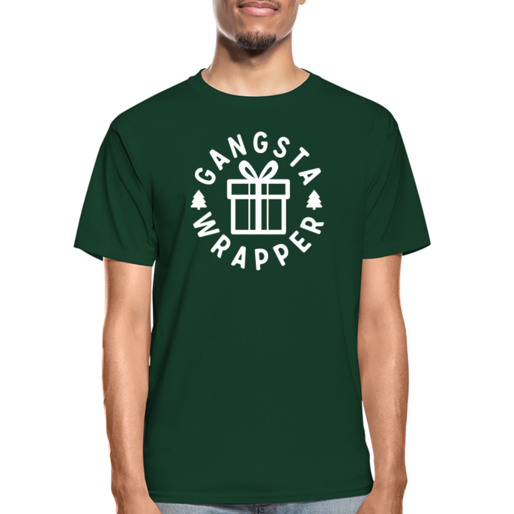 Gangsta Wrapper Adult Tagless T-Shirt - forest green