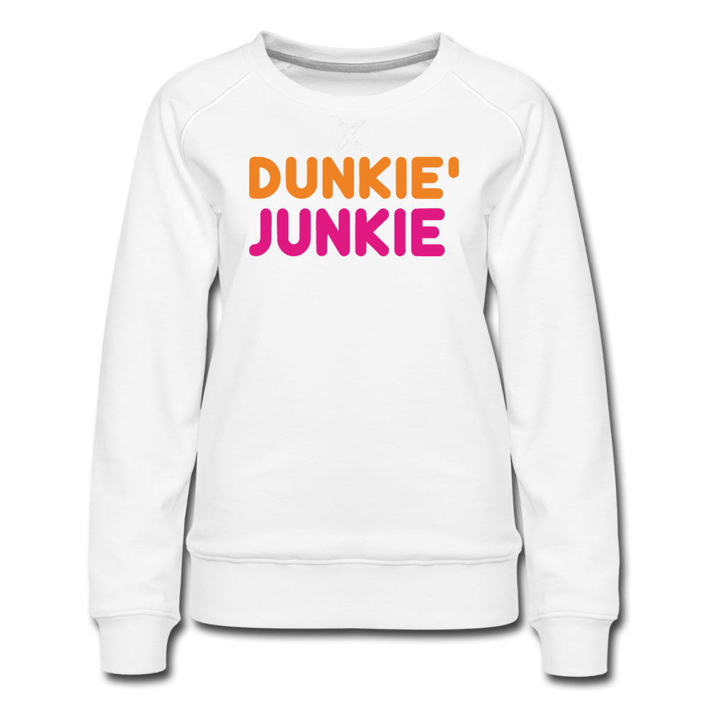 Dunkie' Junkie Women’s Premium Sweatshirt - white