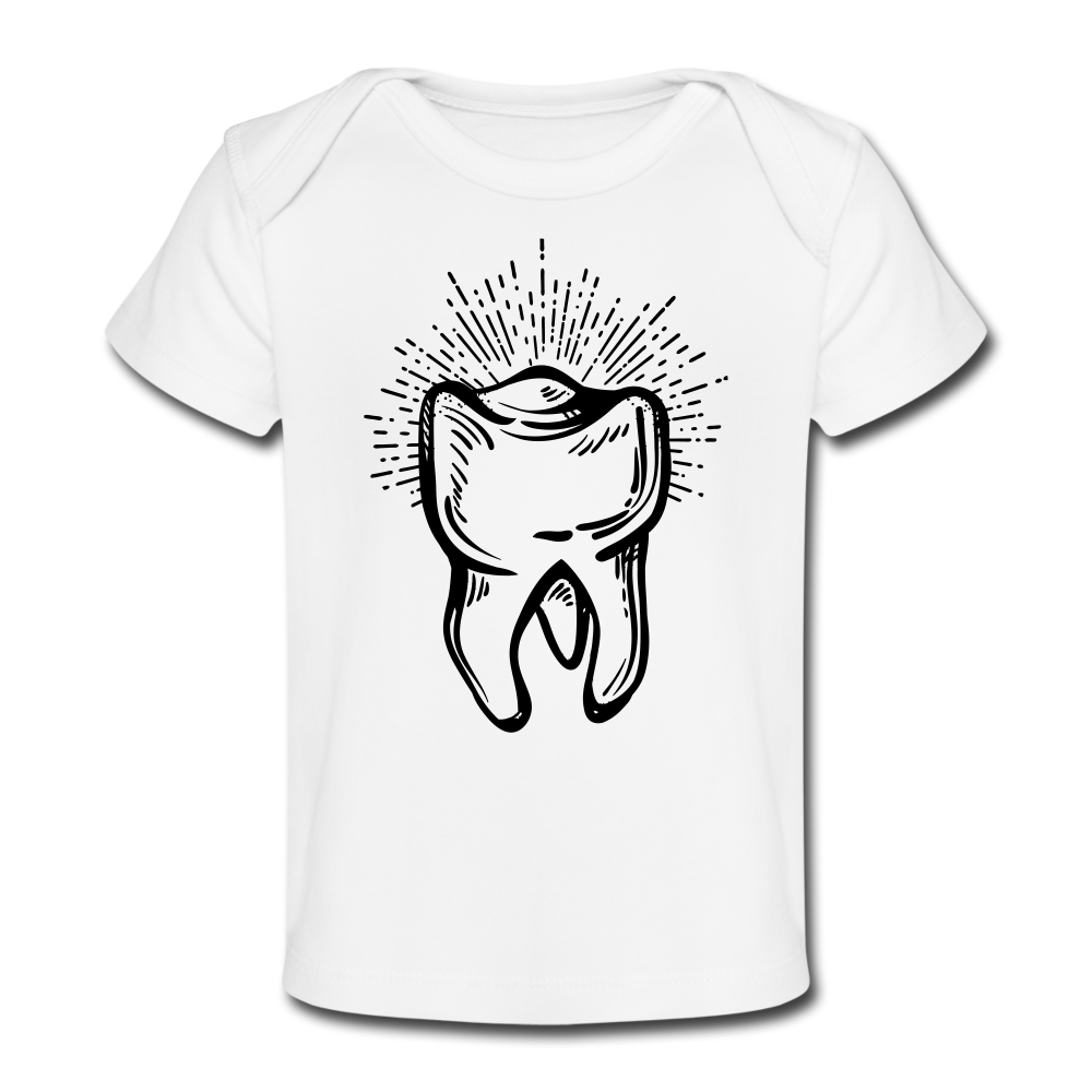 Tooth Organic Baby T-Shirt - white