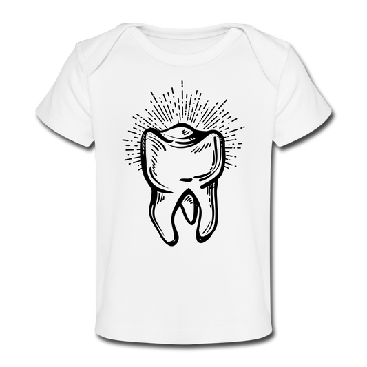 Tooth Organic Baby T-Shirt - white
