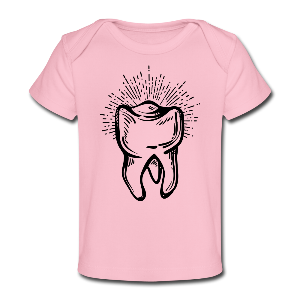 Tooth Organic Baby T-Shirt - light pink