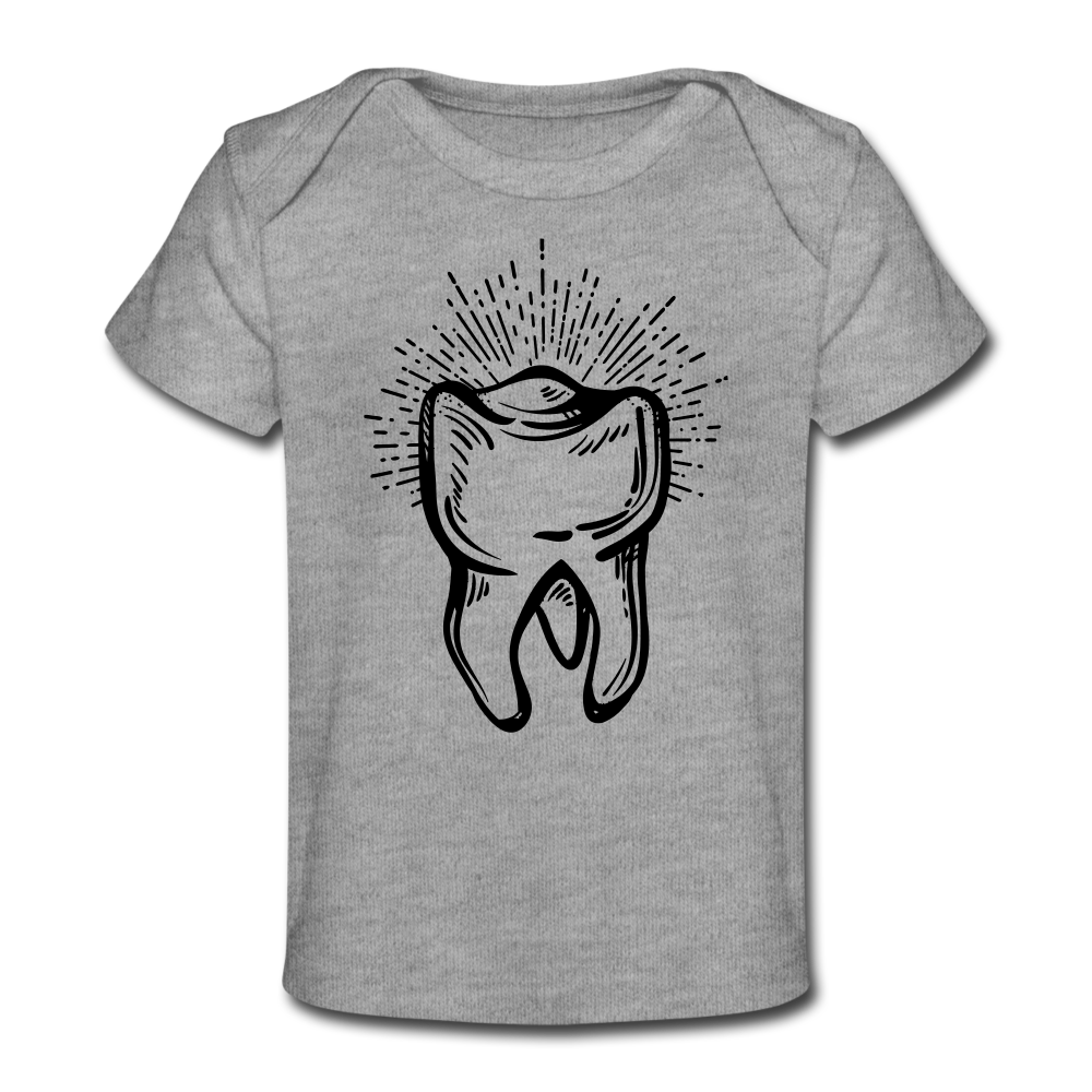Tooth Organic Baby T-Shirt - heather gray