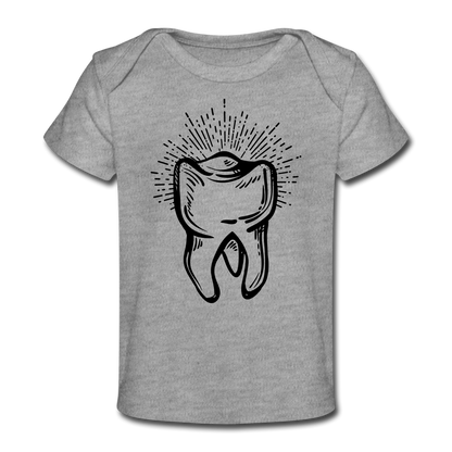 Tooth Organic Baby T-Shirt - heather gray