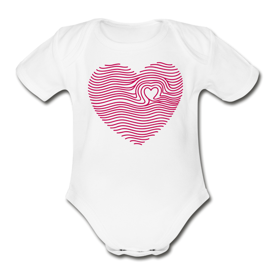 Fingerprint Heart Bodysuit - white