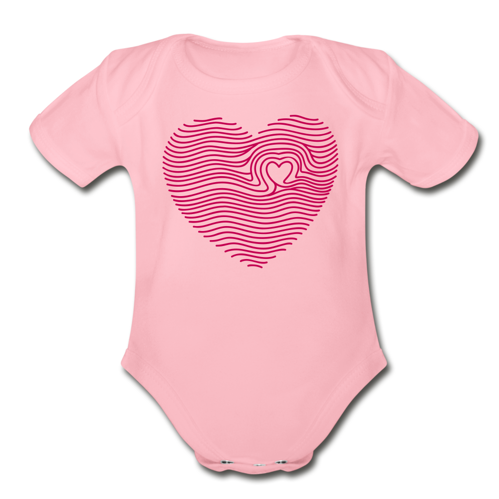 Fingerprint Heart Bodysuit - light pink
