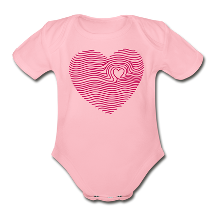 Fingerprint Heart Bodysuit - light pink