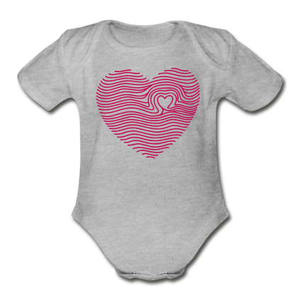 Fingerprint Heart Bodysuit - heather gray