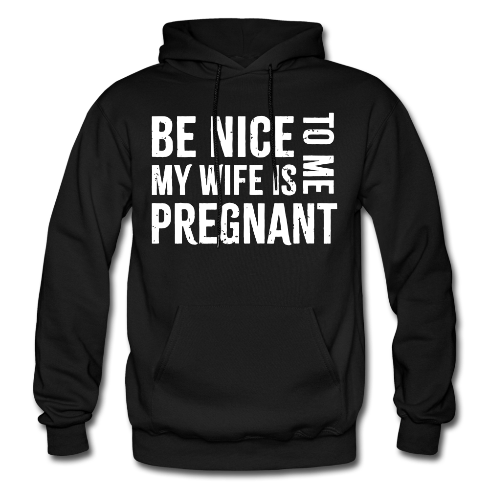 My Wife Is Pregnant Adult Hoodie - black