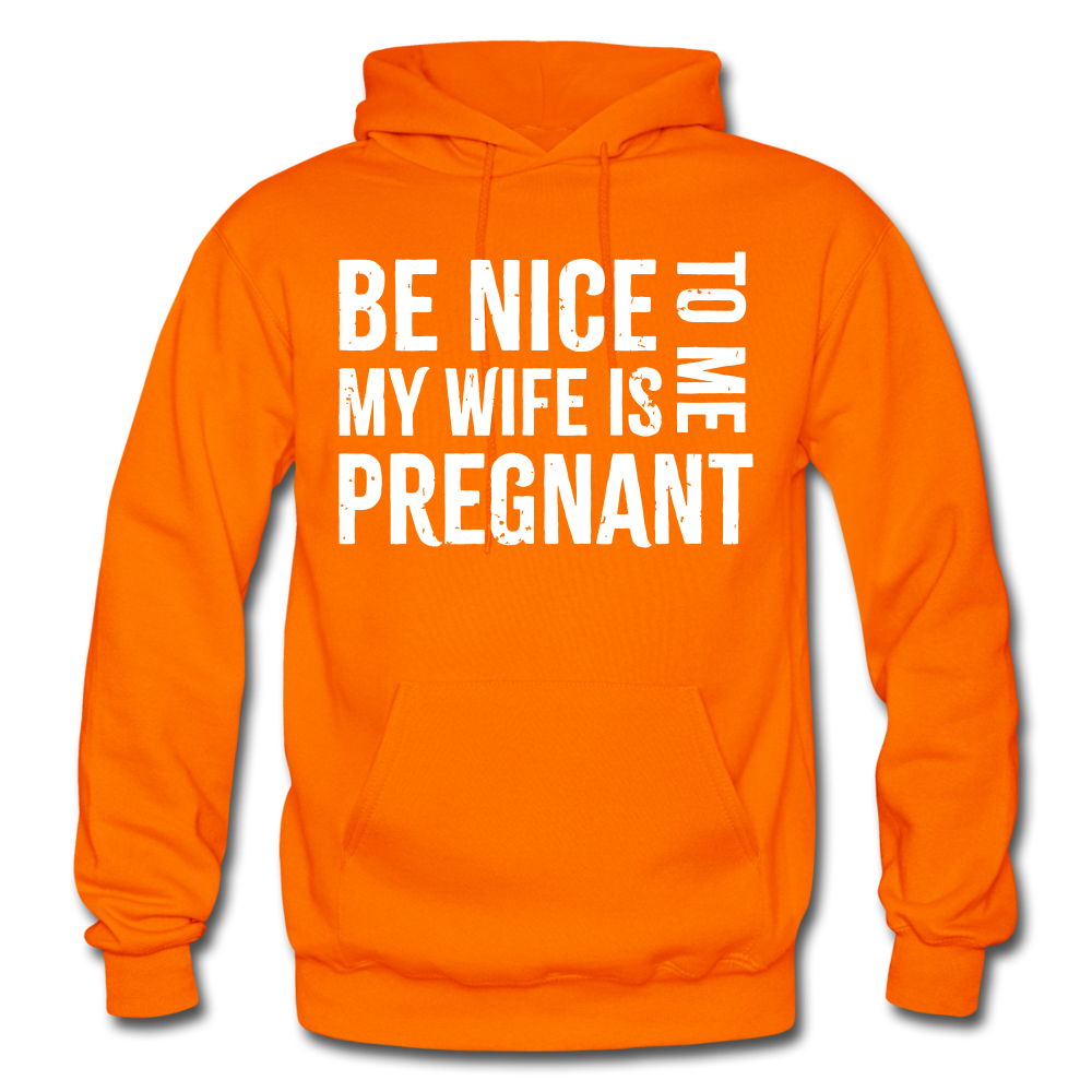 My Wife Is Pregnant Adult Hoodie - orange