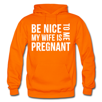 My Wife Is Pregnant Adult Hoodie - orange