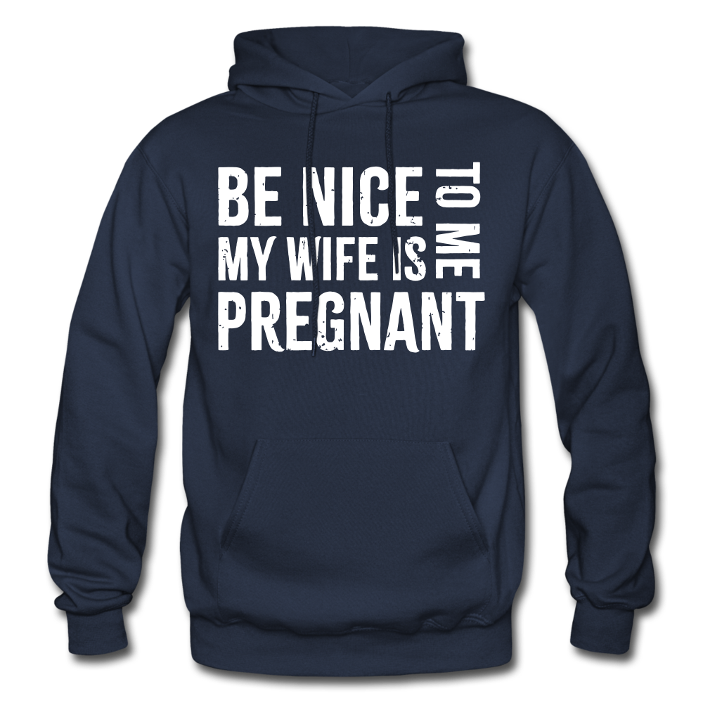 My Wife Is Pregnant Adult Hoodie - navy