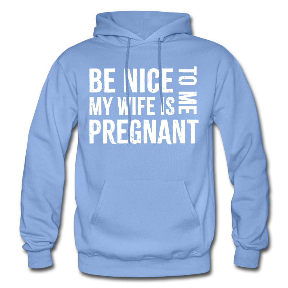 My Wife Is Pregnant Adult Hoodie - carolina blue