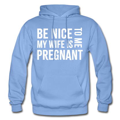 My Wife Is Pregnant Adult Hoodie - carolina blue