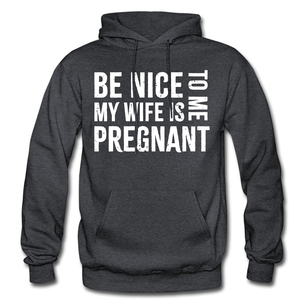 My Wife Is Pregnant Adult Hoodie - charcoal gray