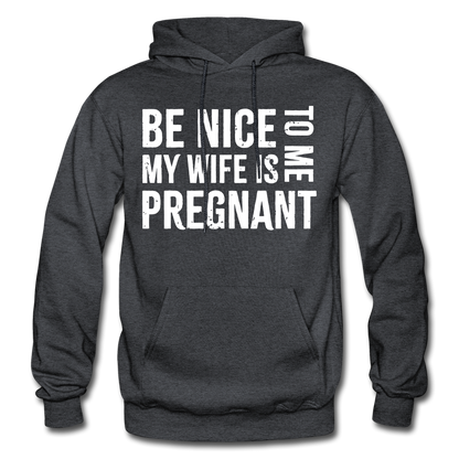 My Wife Is Pregnant Adult Hoodie - charcoal gray