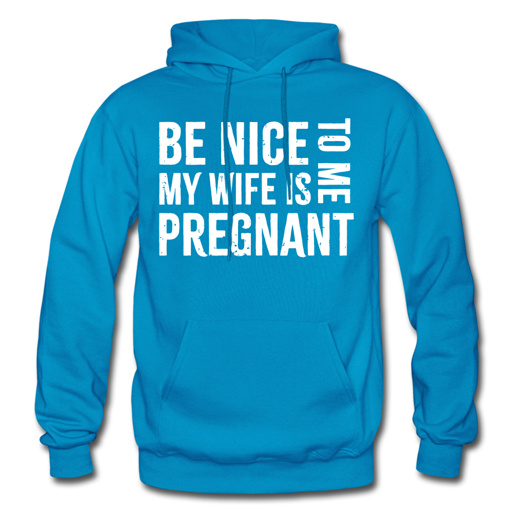 My Wife Is Pregnant Adult Hoodie - turquoise