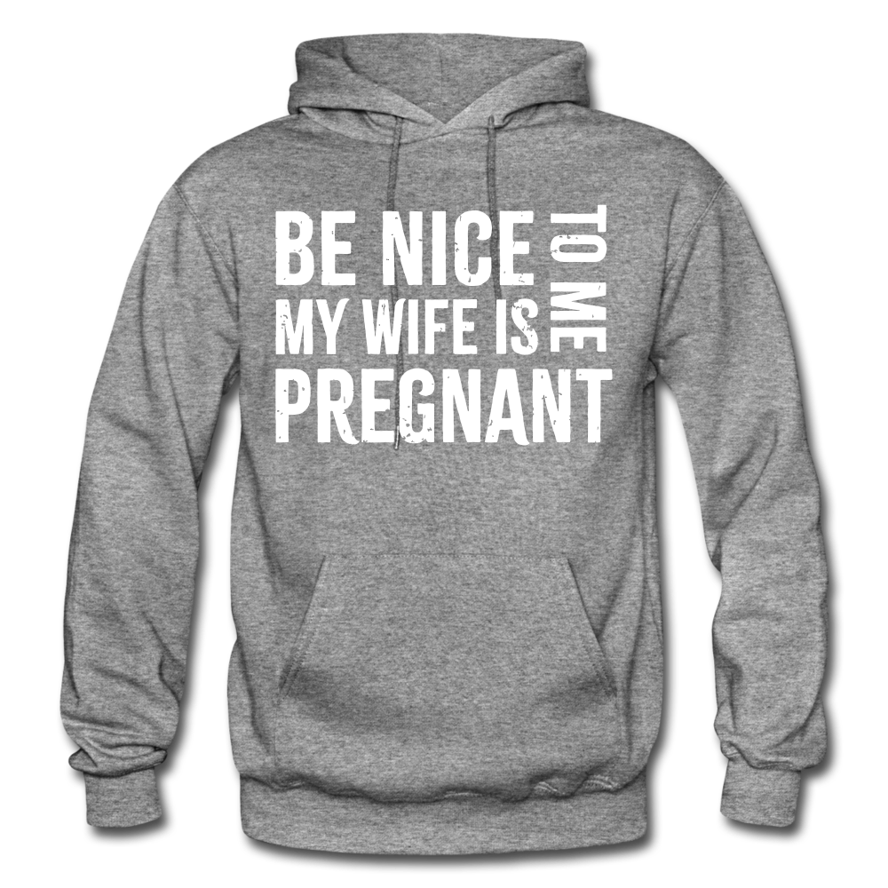 My Wife Is Pregnant Adult Hoodie - graphite heather