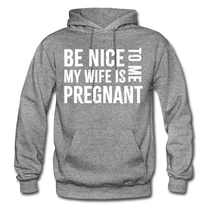 My Wife Is Pregnant Adult Hoodie - graphite heather