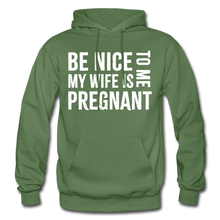 Load image into Gallery viewer, My Wife Is Pregnant Adult Hoodie - military green
