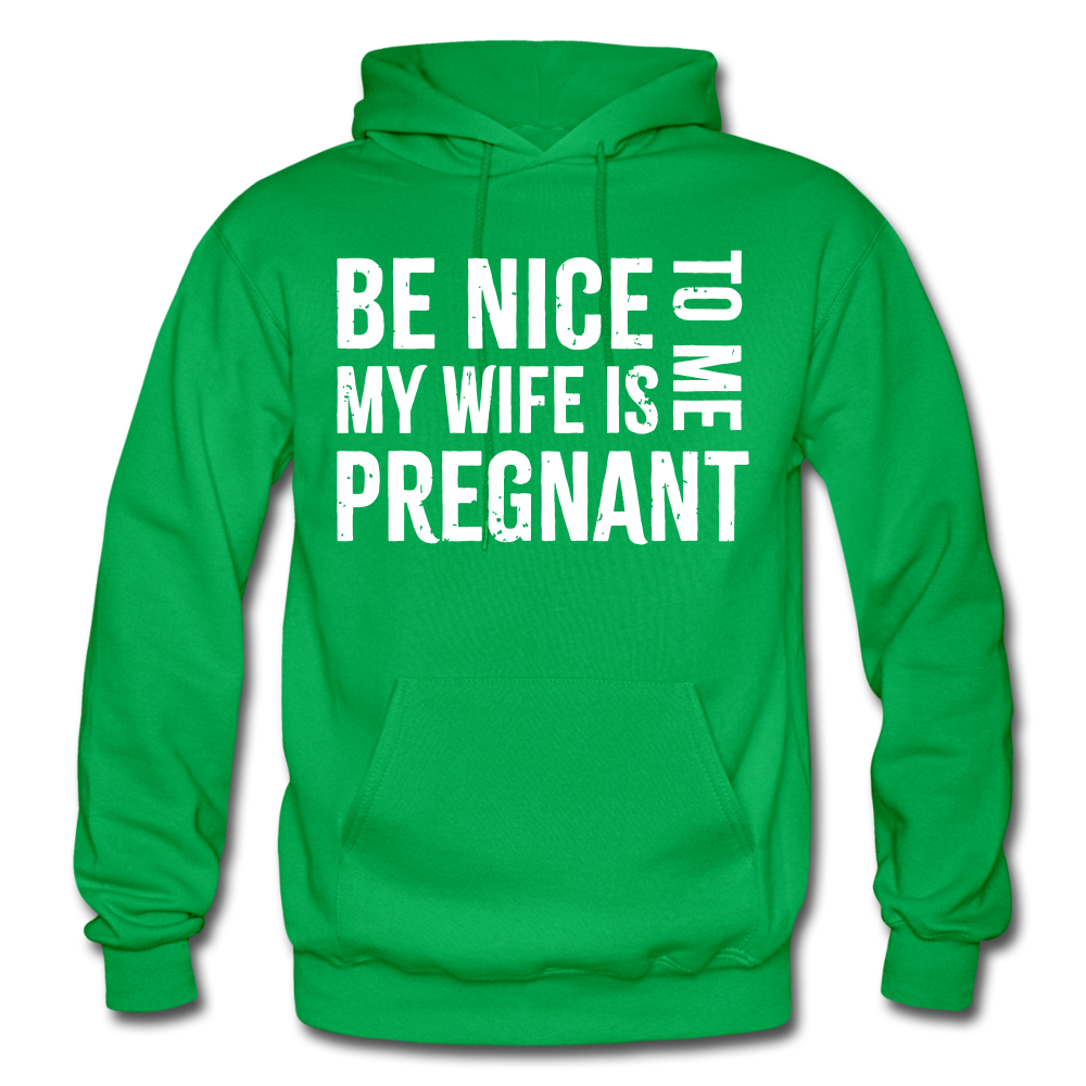 My Wife Is Pregnant Adult Hoodie - kelly green