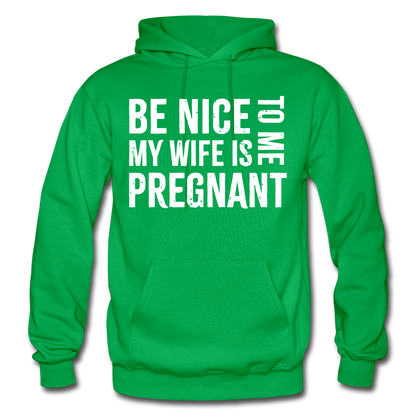 My Wife Is Pregnant Adult Hoodie - kelly green