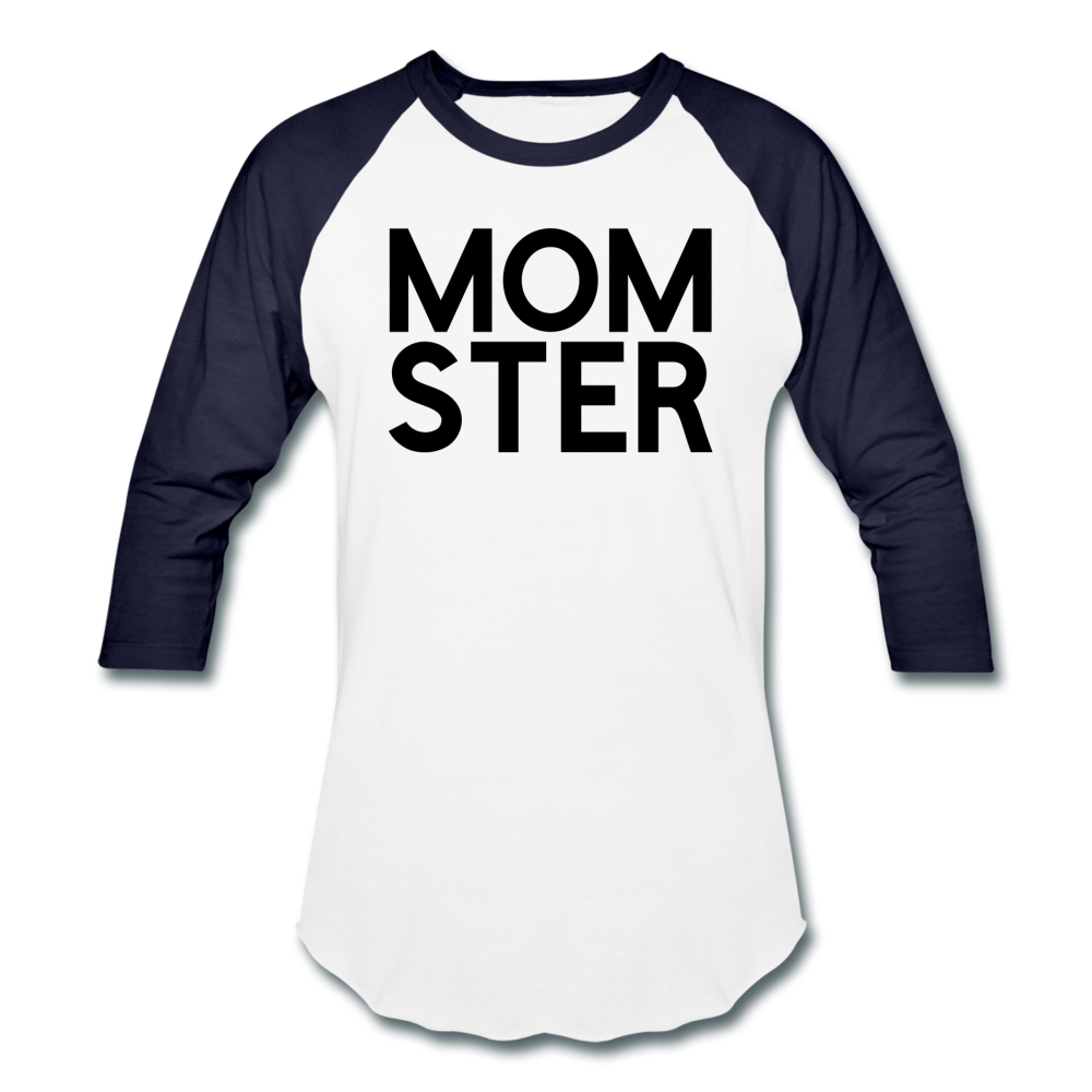 MOMSTER Baseball T-Shirt - white/navy