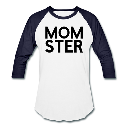 MOMSTER Baseball T-Shirt - white/navy