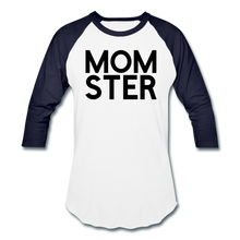 Load image into Gallery viewer, MOMSTER Baseball T-Shirt - white/navy
