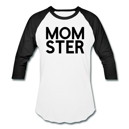 MOMSTER Baseball T-Shirt - white/black