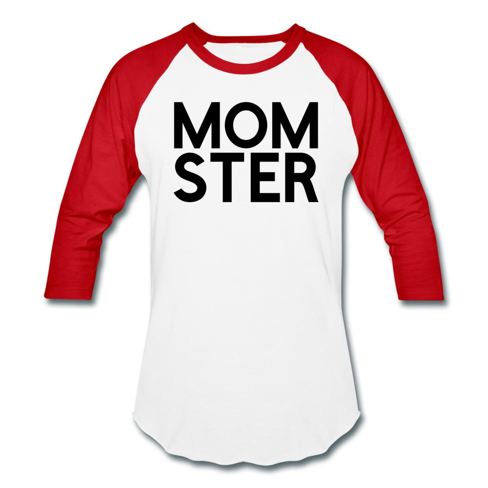 MOMSTER Baseball T-Shirt - white/red
