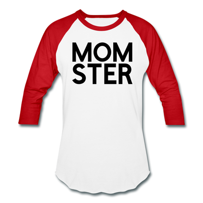 MOMSTER Baseball T-Shirt - white/red