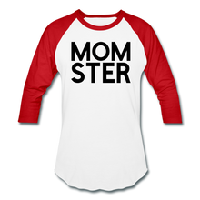 Load image into Gallery viewer, MOMSTER Baseball T-Shirt - white/red
