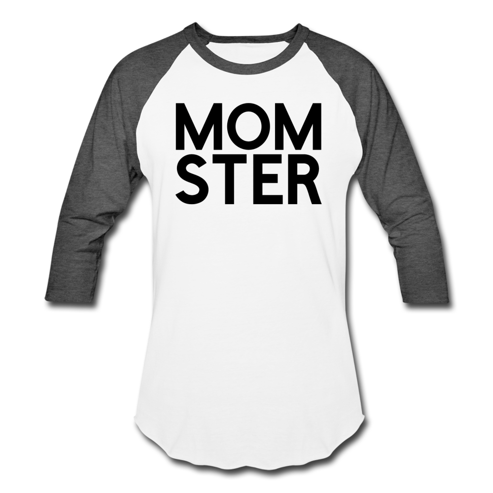 MOMSTER Baseball T-Shirt - white/charcoal