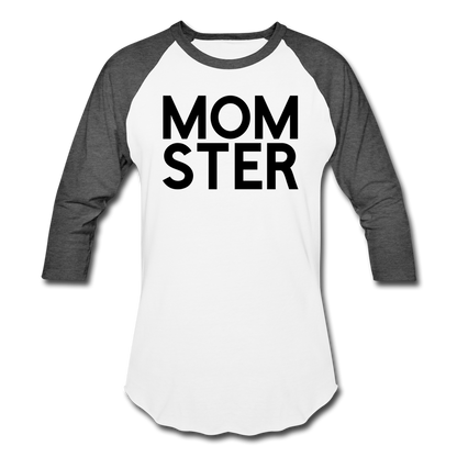 MOMSTER Baseball T-Shirt - white/charcoal