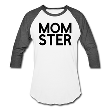 Load image into Gallery viewer, MOMSTER Baseball T-Shirt - white/charcoal
