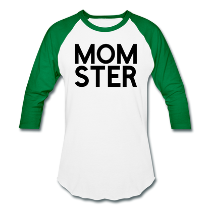 MOMSTER Baseball T-Shirt - white/kelly green