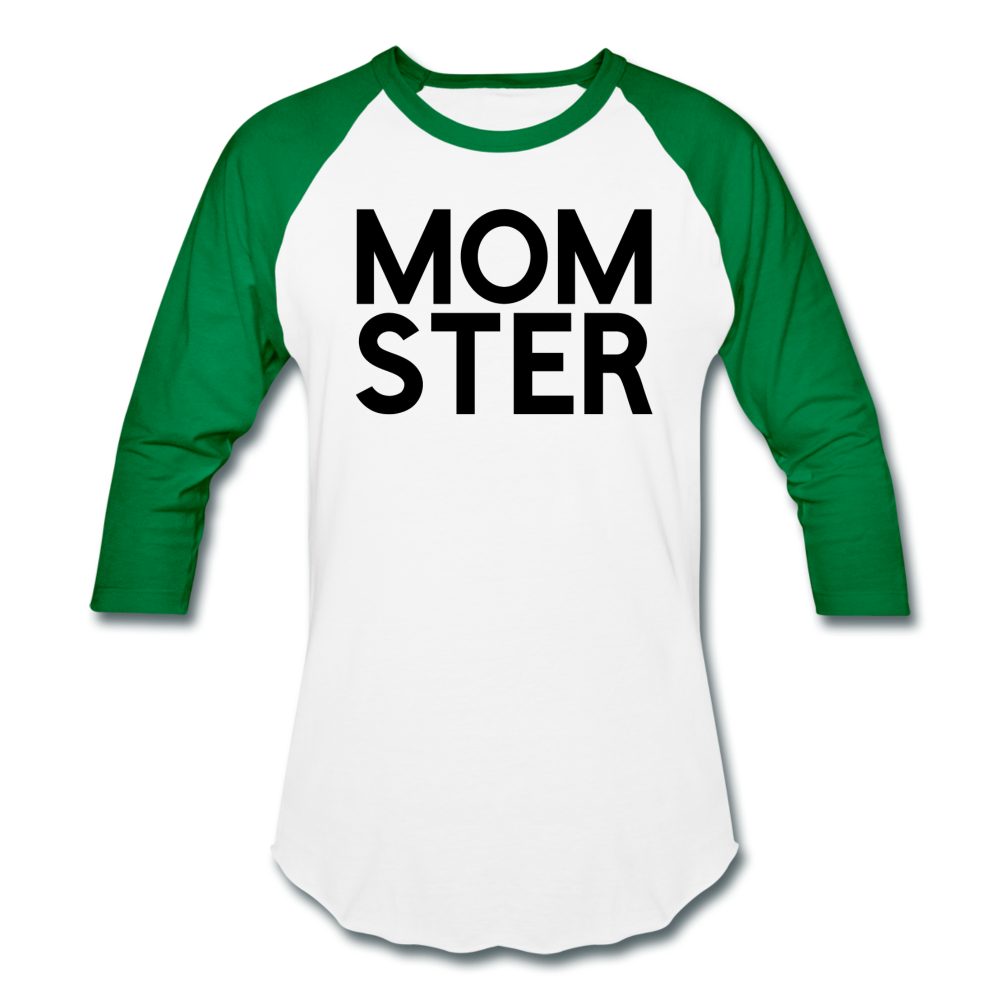 MOMSTER Baseball T-Shirt - white/kelly green