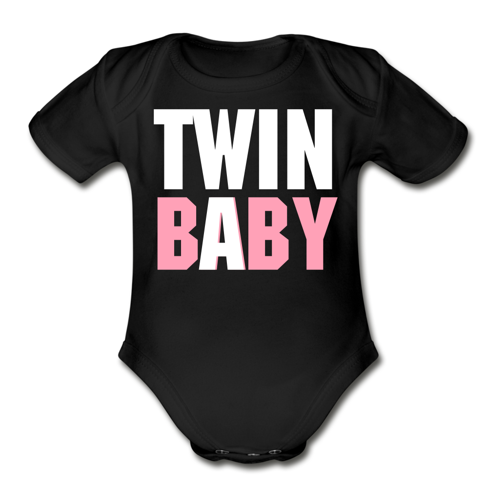 Organic Short Sleeve Baby Bodysuit - black