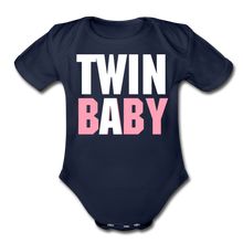 Load image into Gallery viewer, Organic Short Sleeve Baby Bodysuit - dark navy
