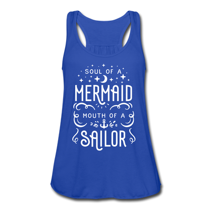 Mermaid-Sailor Flowy Tank Top - royal blue