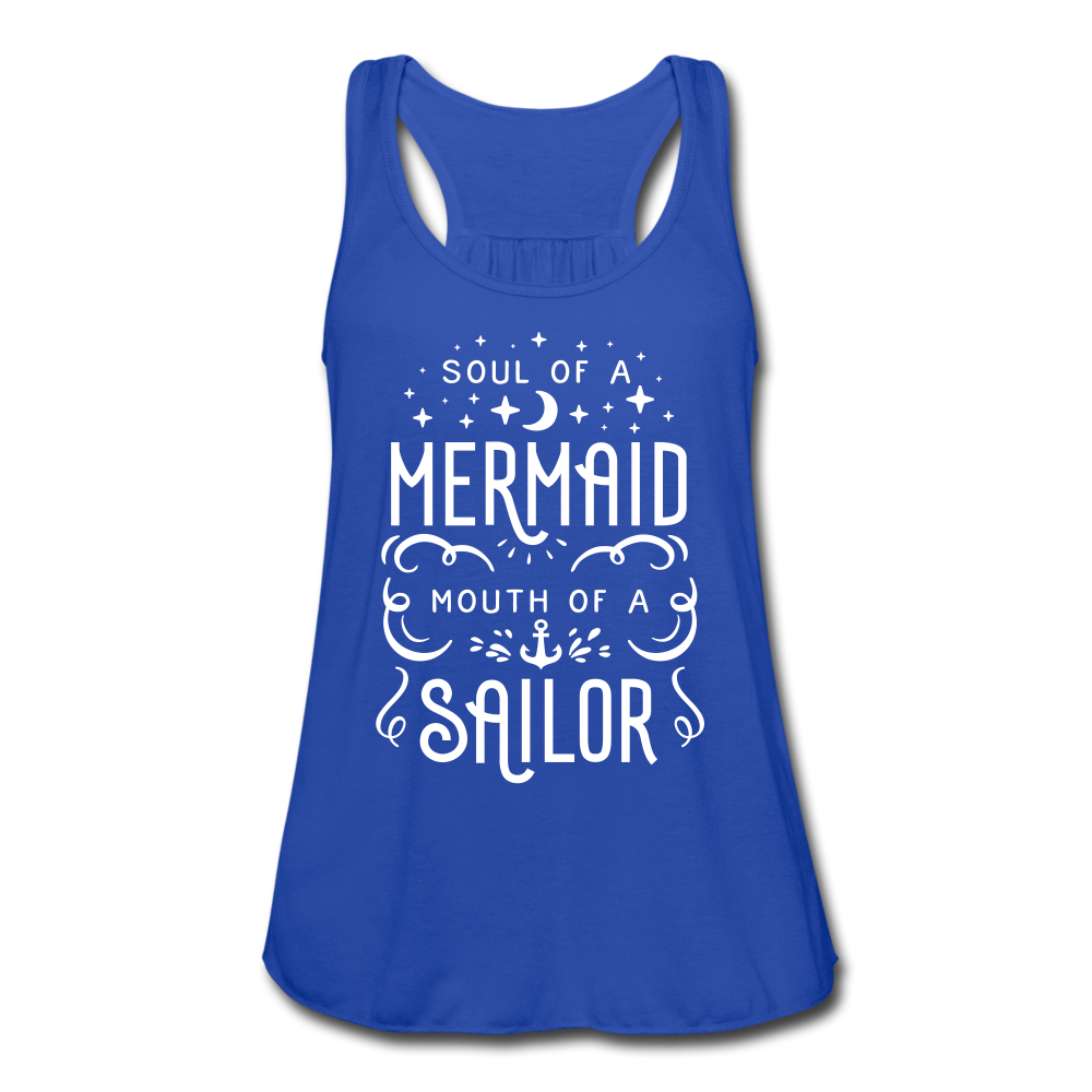 Mermaid-Sailor Flowy Tank Top - royal blue