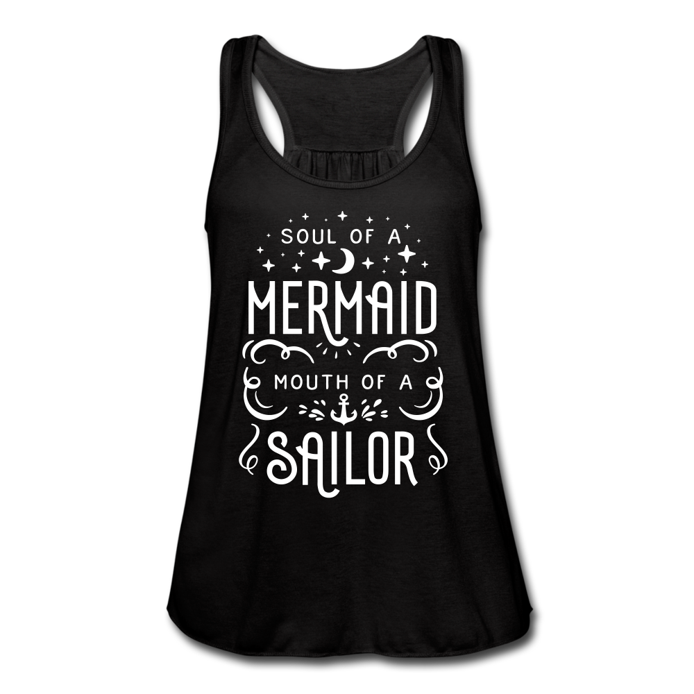 Mermaid-Sailor Flowy Tank Top - black