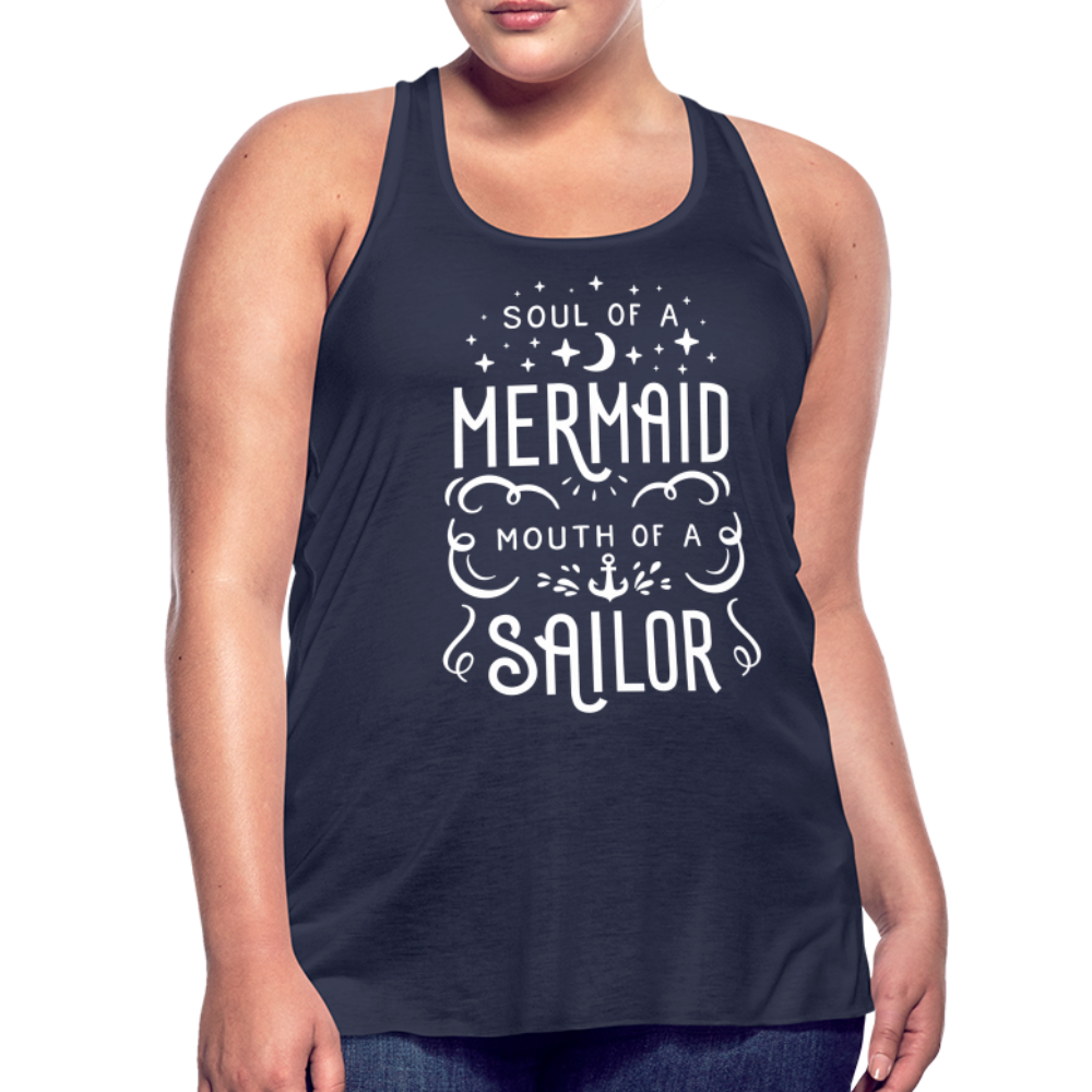 Mermaid-Sailor Flowy Tank Top - navy