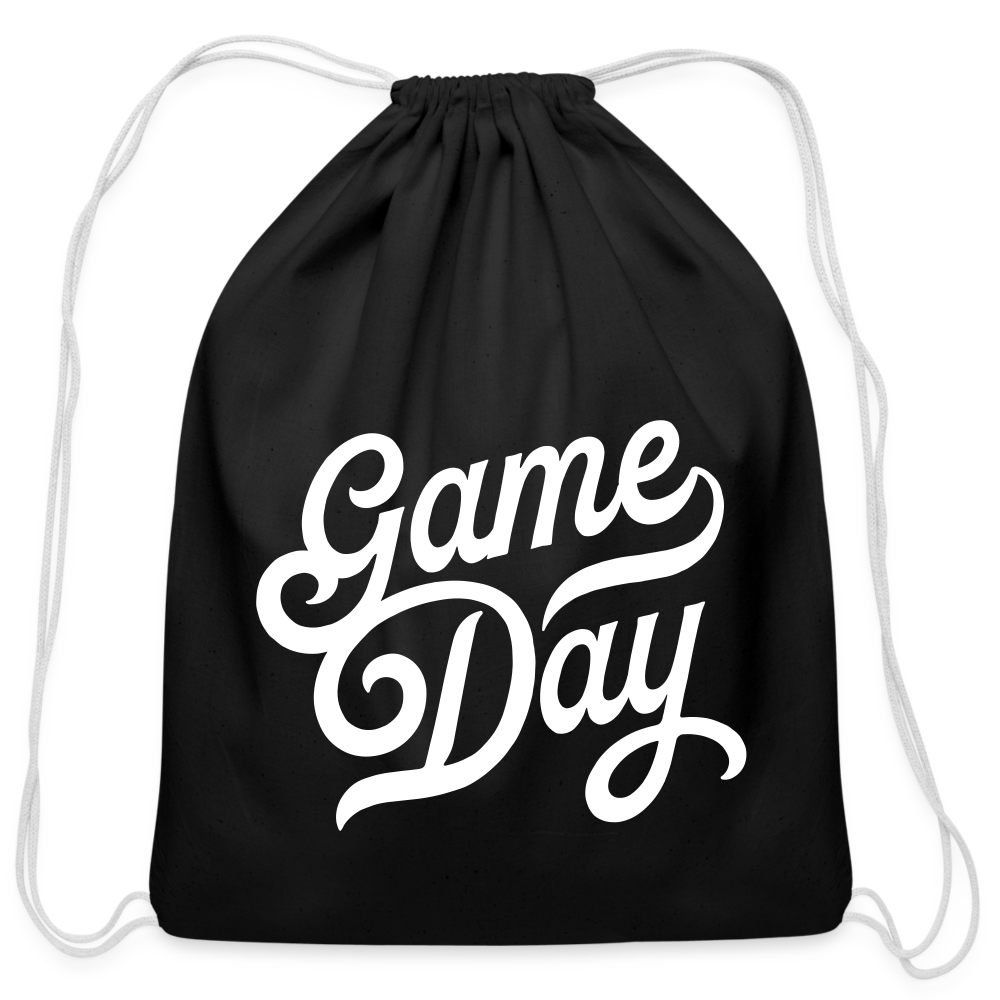 Game Day Cotton Drawstring Bag - black
