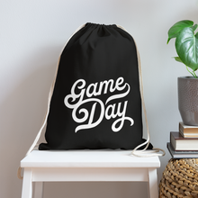 Load image into Gallery viewer, Game Day Cotton Drawstring Bag - black
