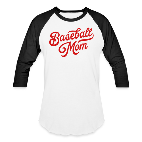 Baseball Mom T-Shirt - white/black