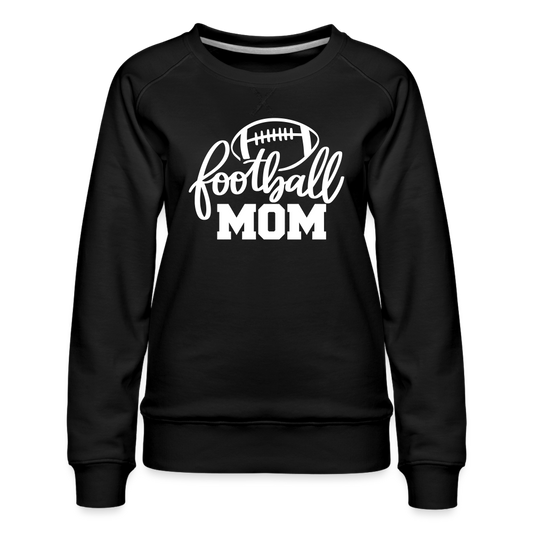 B/W Football Mom Premium Sweatshirt - black