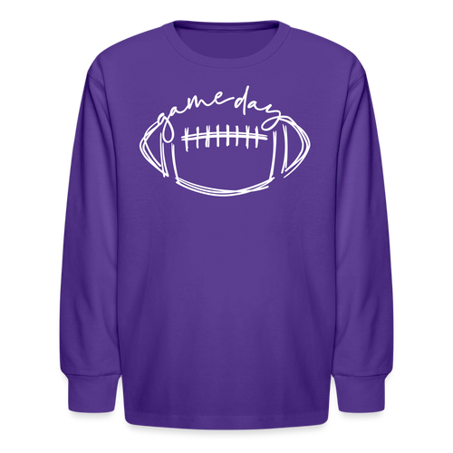 Game Day - Kids' Long Sleeve T-Shirt - dark purple